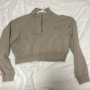 Light brown TNA half zip up sweater very soft size:medium